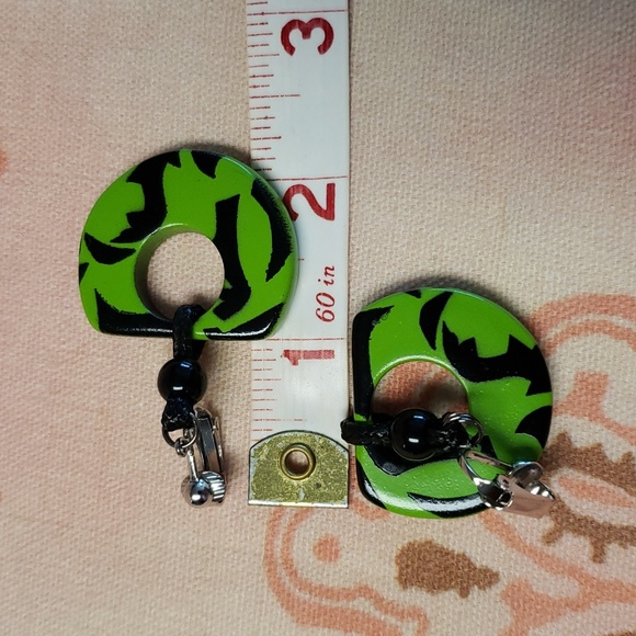 Vintage Earrings Wood Earrings Rope Earrings Beaded Earrings Dangle Earrings - Picture 9 of 10